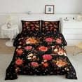 thumbnail image 2 of Feelyou Black Pink Rose Bedding Comforter Set, Vintage Bohemian Blossoms Flower Twin Comforter Sets, Teens Kids Girls Women Reversible Bedding Set, Super Cozy Room Decor, 2 Pieces, 2 of 8