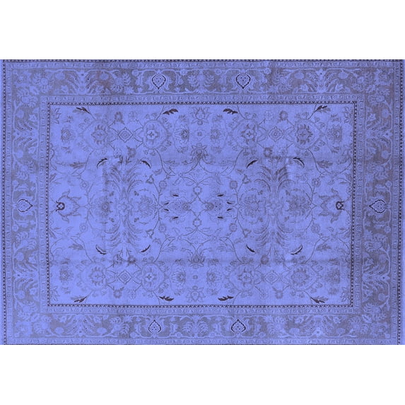 Ahgly Company Indoor Rectangle Oriental Blue Industrial Area Rugs, 5' x 7'