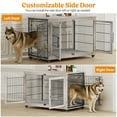 thumbnail image 2 of GIKPAL 44-Inch Dog Crate Furniture with Pads, 2-Door Heavy-Duty Indoor Wooden Dog Cage on Wheels for XL Dogs up to 85 lbs,Gray, 2 of 9
