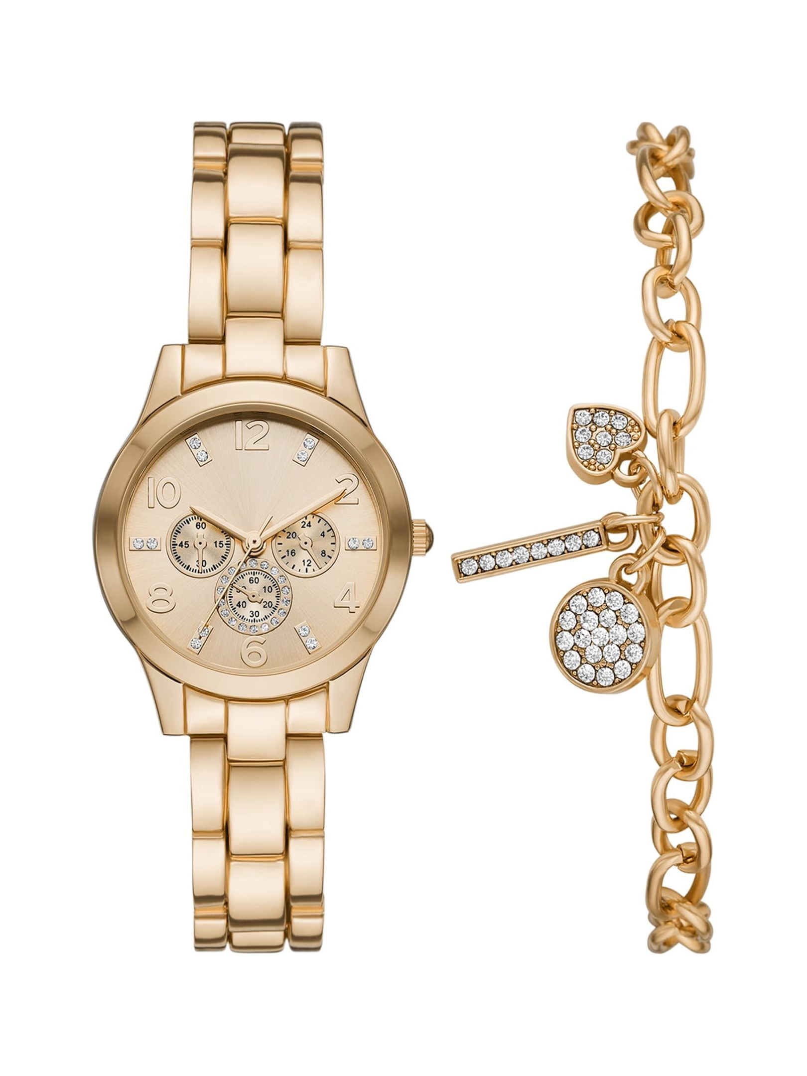 Time and Tru Women's Gold Tone Bee Watch and Bracelet Set Time and Tru Women's Gold Tone Bee Watch and Bracelet Set