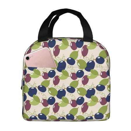 Insulated Lunch Bag for Women Men - Colorful Grape Leakproof Cooler Lunch Box for Women Men  Lunch Tote Bags for Work School Picnic Travel