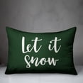 thumbnail image 2 of Creative Products Let It Snow in Dark Green 14x20 Spun Poly Pillow, 2 of 2