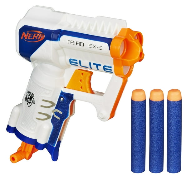 Nerf N-Strike Elite Triad EX-3 Blaster with 3 Nerf Elite Darts ...