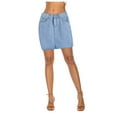 thumbnail image 2 of Fshinging Sweatpants Women Fashion Jeans Skirt Solid Blue High Waist Buttons Leisure Short Mini Skirt Plus Size Trousers, 2 of 3