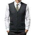 thumbnail image 5 of nsendm Mens Sweater Vest V Neck,Men's V-Neck Cotton Twist Knit Sweater Vest Trim, 5 of 5