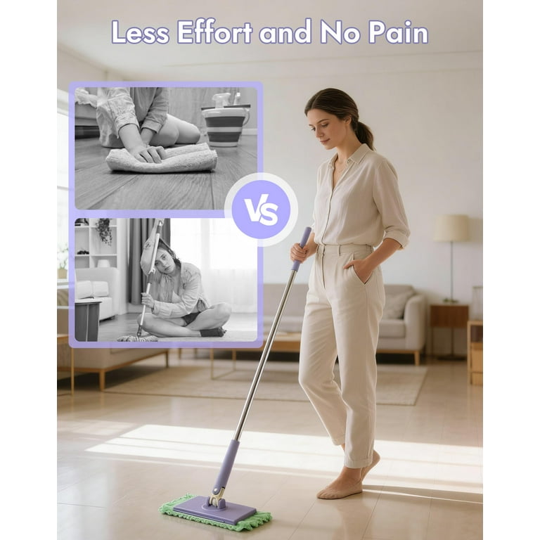 Choimix mop - Convenient Cloth Changing Mini Mop with Hands-Free