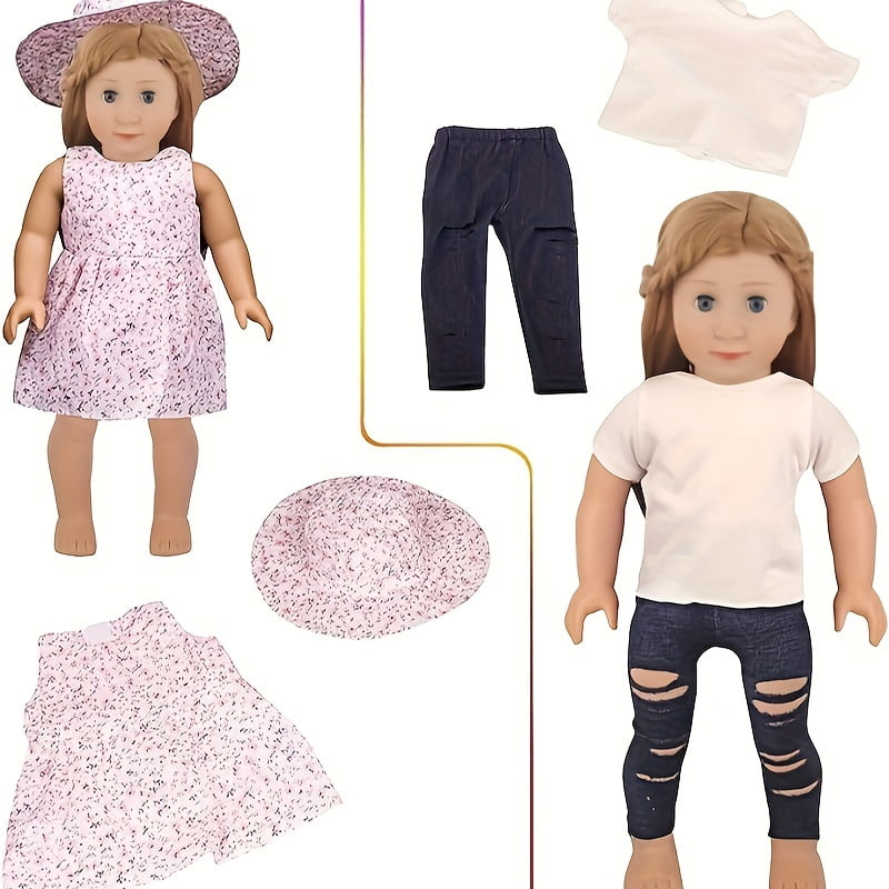 A Pckage American 18 Inch American Girl Doll Clothes Set Dress Cute Pajamas, robes, bathing suits, party dresses,out fit For Girl Dolls Gift