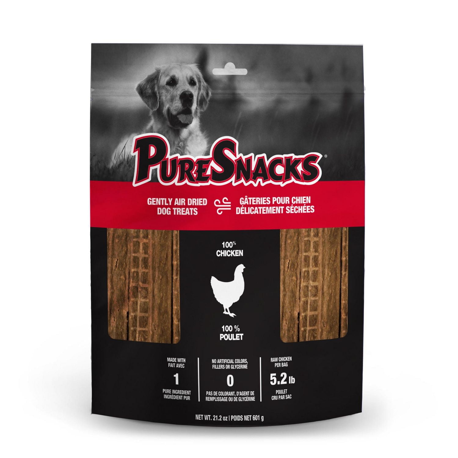 PureSnacks Chicken Jerky Dog Treats, 1 Ingredient, 601g