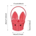 thumbnail image 3 of Woven Easter Basket with Handles, Imitation Rattan Easter Bunny Baskets with Cute Rabbit Ears, Easter Egg Hunt Bucket for Picnic Wedding Easter Decorations Gifts, 3 of 5