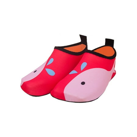 

Tenmix Girls Boys Water Shoes Slip On Beach Shoe Quick Dry Aqua Socks Barefoot Flats Children Comfort Anti-Slip Red Whale 8C-9C