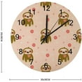 thumbnail image 3 of Silent Wooden Round Wall Clock Lovely Rose Sloth Non Ticking Battery Operated Clocks for Home Office Living Room Bedroom, 3 of 3