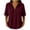 Wine, variant on Naotn Summer Shirts for Women Fashion Casual Loose Fit Solid Color Snap Button Lapel Neck Short Sleeve Tops Trendy Vacation Beach Blouses