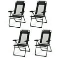 thumbnail image 1 of Gymax Lot de 4 Chaises Pliantes Chaises Inclinables Réglables avec Appuie-Tête Patio Jardin Noir, 1 of 10