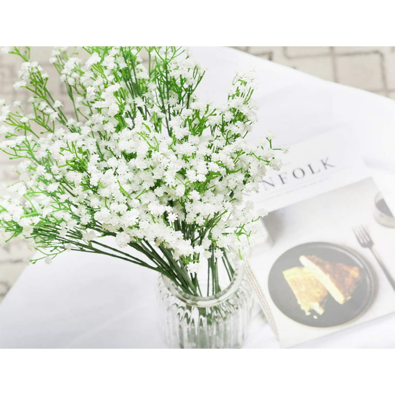 Artificial Babys Breath Flowers, Fake White Flower, Real Touch Gypsophila  Bouquet, Floral for Home Party, Wedding Garden Decor
