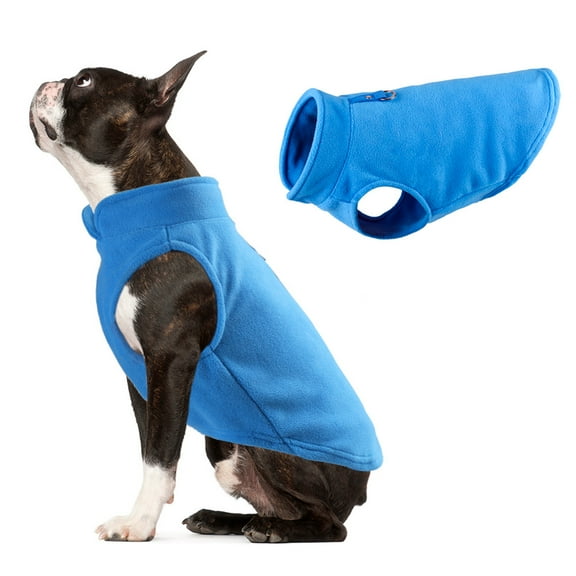 Zhuge Fleece Dog Coat, Cold Weather Pet Jacket Suitable for Small to Large Pets, S, Blue