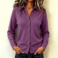 thumbnail image 2 of Sewkxo Cardigan Sweaters for Women Lightweight Trendy Long Sleeve Lapel Collar Button Down Knit Sweater Cardigans,Purple 2XL, 2 of 5