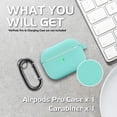 thumbnail image 3 of ACOUS Design Pods Pro Suit Silicone Cover Compatible with AirPods Pro Charging Case Litchi Pattern (Black) Light Green, 3 of 4