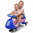 thumbnail image 6 of Ktaxon Electric Wiggle Car with Pedal for Kids, 2 Speed Ride-On Car Toy, 12V Rechargeable Battery, Anti-Rollover, Flashing Wheels, Bluetooth, Colorful lights, for Ages 3+, Blue Pink, 6 of 9