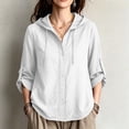 thumbnail image 6 of Cmfcve Gauze Hoodie Shirts for Women Sun Protection Beach Cover Ups Lightweight Long Sleeve Button Down Blouses, 6 of 9
