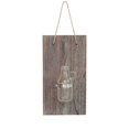 thumbnail image 1 of Wall Hanging Flower Pot Creative Vintage Old Wooden Board Glass Hydroponic Vase Transparent Test Tube Flower Bottle Home Decor with Hemp Rope, 1 of 4