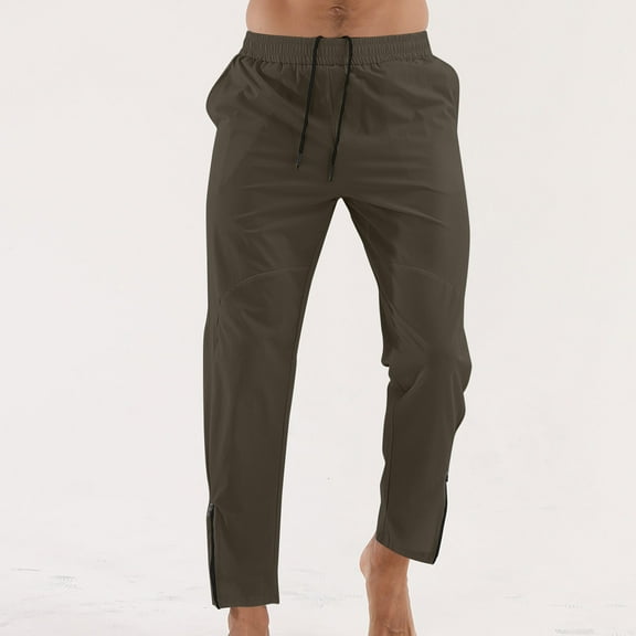 LADIGASU Mens SweatpantsMen's Sports And Leisure Running Fast Drying Loose And Breathable Solid Color Drawstring Outdoor Fitness Pants