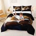 thumbnail image 3 of Metsweet Gold Dragon King Size Comforter Sets 3pcs, Magic Animal Comforters King Size, Gold Black Brown,Black Reversible,1 Comforter and 2 Pillowcases, 3 of 6