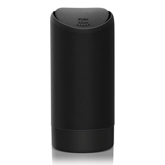 Mini Trash Can with Lid for Car Cup Holder Washable Silicone Automotive Kitchen and Office Mini Dust Holder Litter Rubbish Bin (Black)