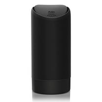 Mini Trash Can with Lid for Car Cup Holder Washable Silicone Automotive Kitchen and Office Mini Dust Holder Litter Rubbish Bin (Black)