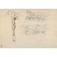thumbnail image 3 of Eugène Delacroix 18x14 Black Modern Framed Museum Art Print Titled - Shaped; Three Studies of a Male Cadaver, 3 of 5