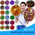 thumbnail image 4 of 1 Pcs Concert Fancy Competition Flower Double hole handle Cheerleading Cheering Ball Club Sport Supplies Cheerleader Pom Poms Dance Party Decorator BLUE, 4 of 9