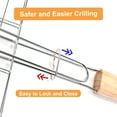 thumbnail image 4 of Grill Basket Stainless Steel BBQ Grill Basket Folding Portable Fish Grilling Basket with Handle, Barbecue Grill Baskets for Outdoor Grill Vegetables,, 4 of 7