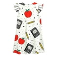 thumbnail image 5 of FUZHIQ Toddler Girls Back to School Print Dresses Ruffle Sleeve A-Line Flared Dress for School Daily Outfits,10-12 Years, 5 of 6