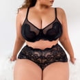 thumbnail image 5 of Levmjia Womens Lace Lingerie Set Plus Size Bow Wireless Solid Color Adjustable Spaghetti Strap V Neck Bra And High Waist Panty Suit Honeymoon Bedroom, 5 of 8