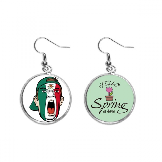 Mexico Flag maquillaje Facial Mask gritando Cap Colgante decorativo temporada pendientes de primavera joyas Unbranded M
