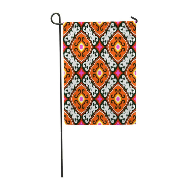 NUDECOR Suzani Ethnic Pattern Uzbek Turkish and Kazakh Motifs Garden Flag Decorative Flag House Banner 12x18 inch