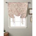 thumbnail image 2 of Red Floral Tie Up Curtains for Kitchen Bathroom Bedroom Windows 45 Inch Length, Modern Vintage Flowers Pastoral Botanical Balloon Drape Curtains Shade Rod Pocket Drapery Curtain Panel, 34"x45", 2 of 7