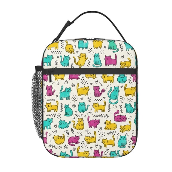 Cat Lunch Bag Lunch Box For Women,Leakproof Lunch Tote Large Capacity,Reusable Insulated Lunch Tote Bag,Keep Warm And Fresh,Cooler Bag Lunch Container For Work Office Picnic Travel
