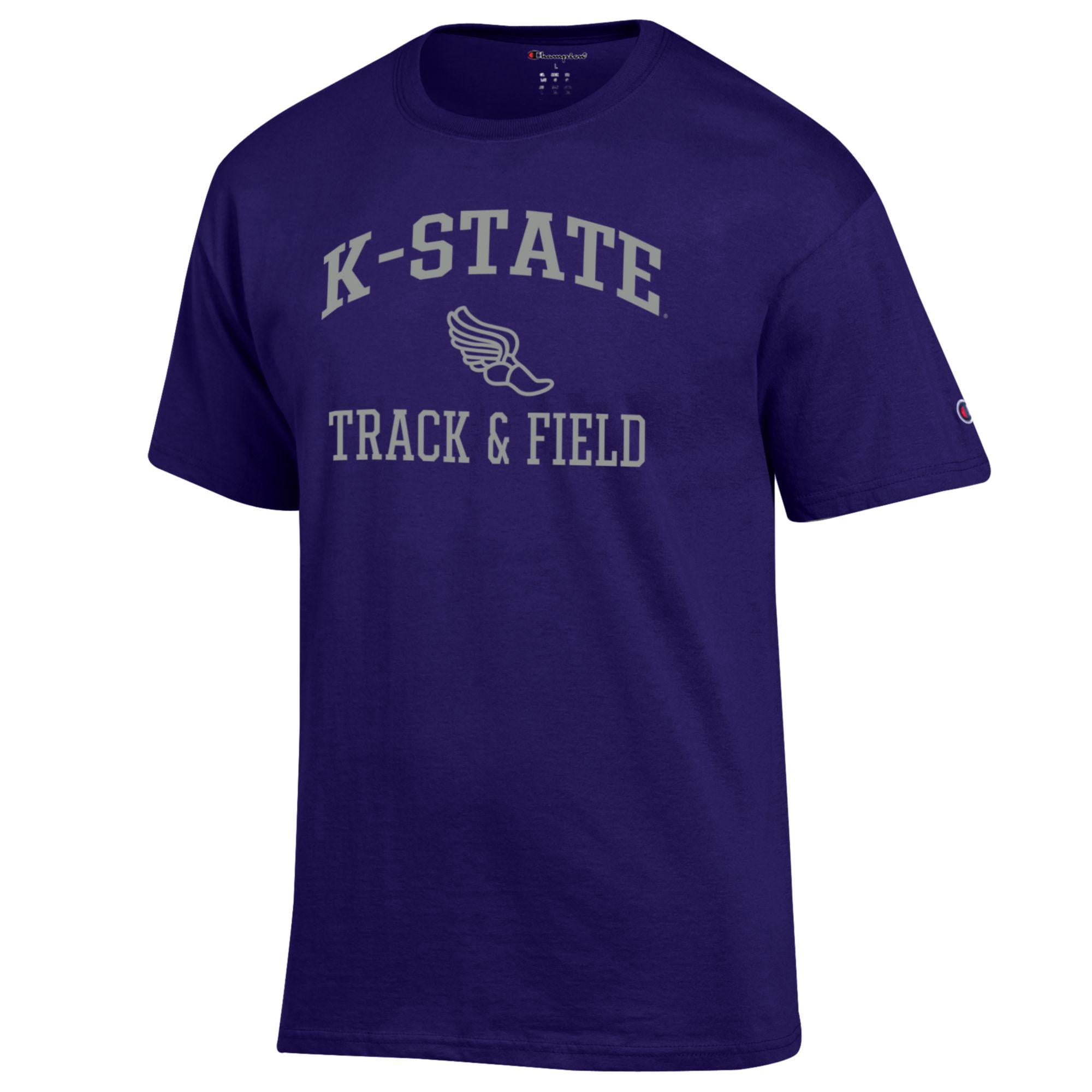Men's Champion  Purple Kansas State Wildcats Track & Field Icon T-Shirt