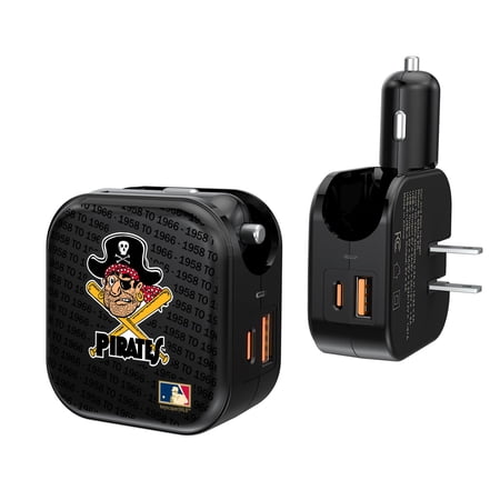 Pittsburgh Pirates Logo Dual Port USB Car & Home Charger Pittsburgh Pirates Logo Dual Port USB Car & Home Charger