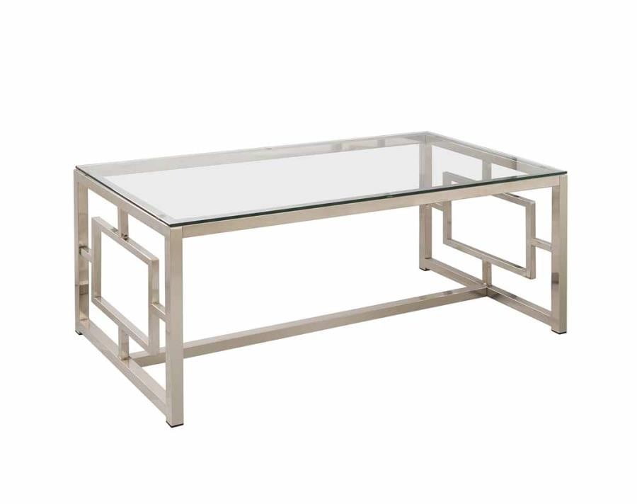 Coaster Home Furnishings Cairns Coffee, Cairns Square Mirrored Coffee Table Silver