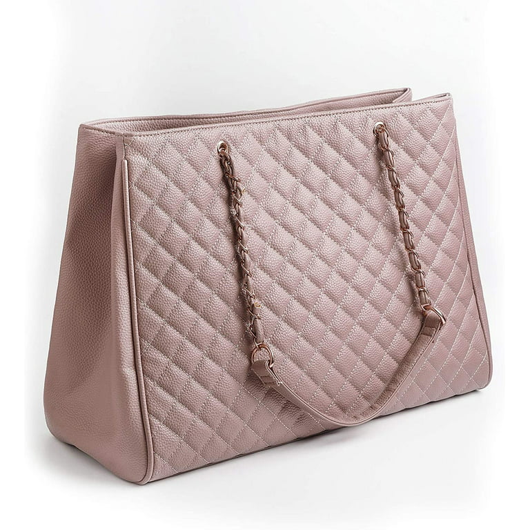 Buy GUESS Women's Logo Patent Quilted Luxury Tote Bag Handbag & Wallet Set  - Light Pink, Pink, Large at