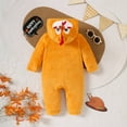 thumbnail image 7 of FYDUU Baby Boy Romper Jumpsuit Fall Winter Baby Clothes Boys Girls Cartoon Turkey Embroidery Long Sleeve Hooded Jumpsuit Romper One-Piece Outfits 6-12 Months, 7 of 7