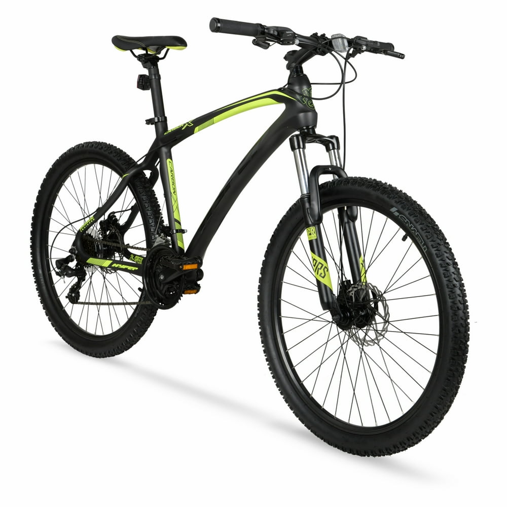 Hyper 26" Carbon Fiber Men's Mountain Bike, Black/Green