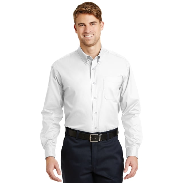 CornerStone - Camiseta de sarga SuperPro de manga larga XL blanca Piedra angular SP17
