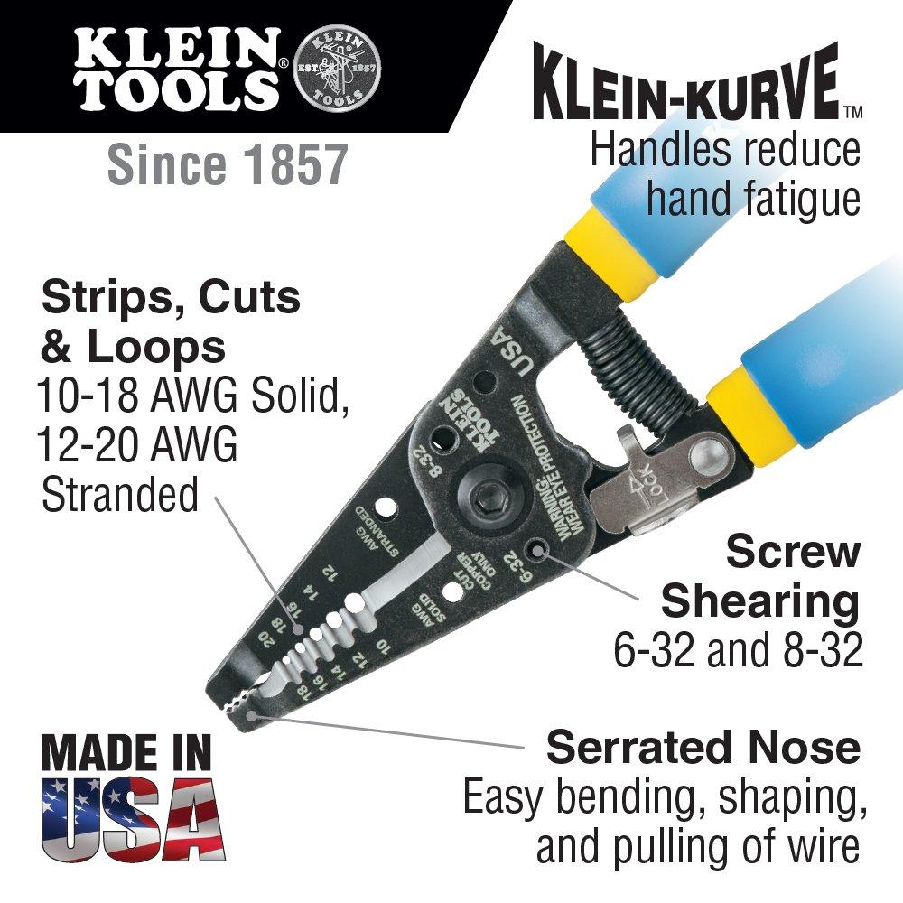 Klein Tools 11055 Wire Cutter and Wire Stripper, Stranded Wire Cutter, Solid Wire Cutter, Cuts Copper Wire - image 2 of 7