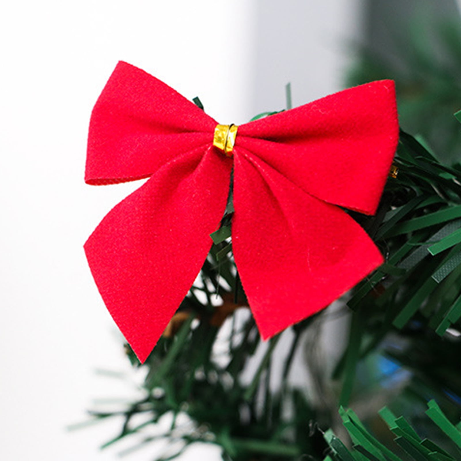 48 Pièces Ruban Nœud De Noël Nœud Papillon Rouge Ornements De Guirlande Pour Sapin De Noël Décoration De Noël, Taille S