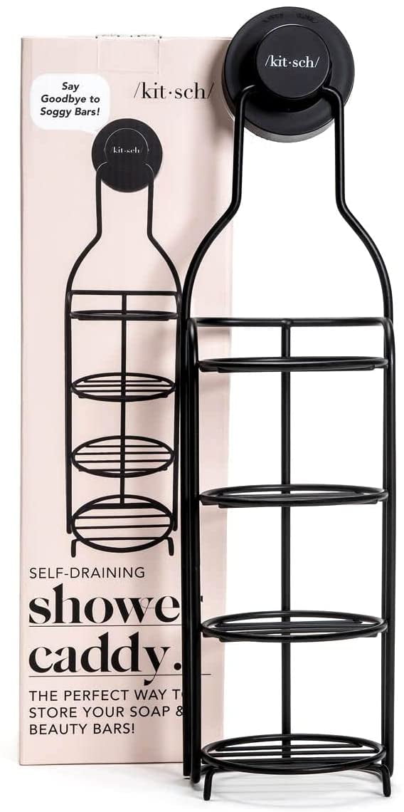 Kitsch Self Draining Shower Caddy with Shelves and Extra Strong