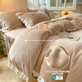 thumbnail image 4 of Eurhowing 2-Piece Twin Duvet Cover Set, Ultra-Soft Velvet Bedding Set with Zipper Closure & 1 Pillow Sham, Wrinkle & Fade Resistant Duvet Cover, 68"x90", Beige, 4 of 8