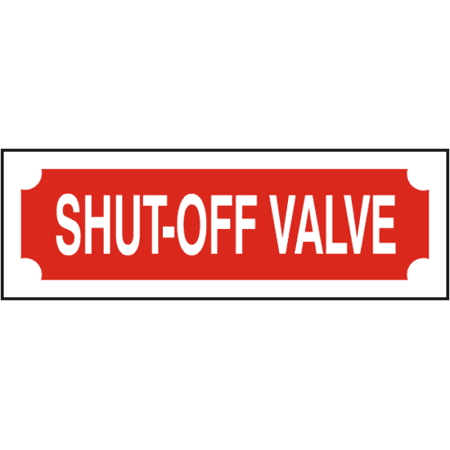 

SHUT OF VALVE SIGN (2X6 RED BACKGROUND ALUMINUM) -ref16822