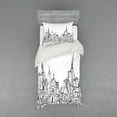 thumbnail image 2 of Ambesonne Modern Bedding Set 4 Pcs, Sketchy Art Landmark, Queen, Black and White, 2 of 3